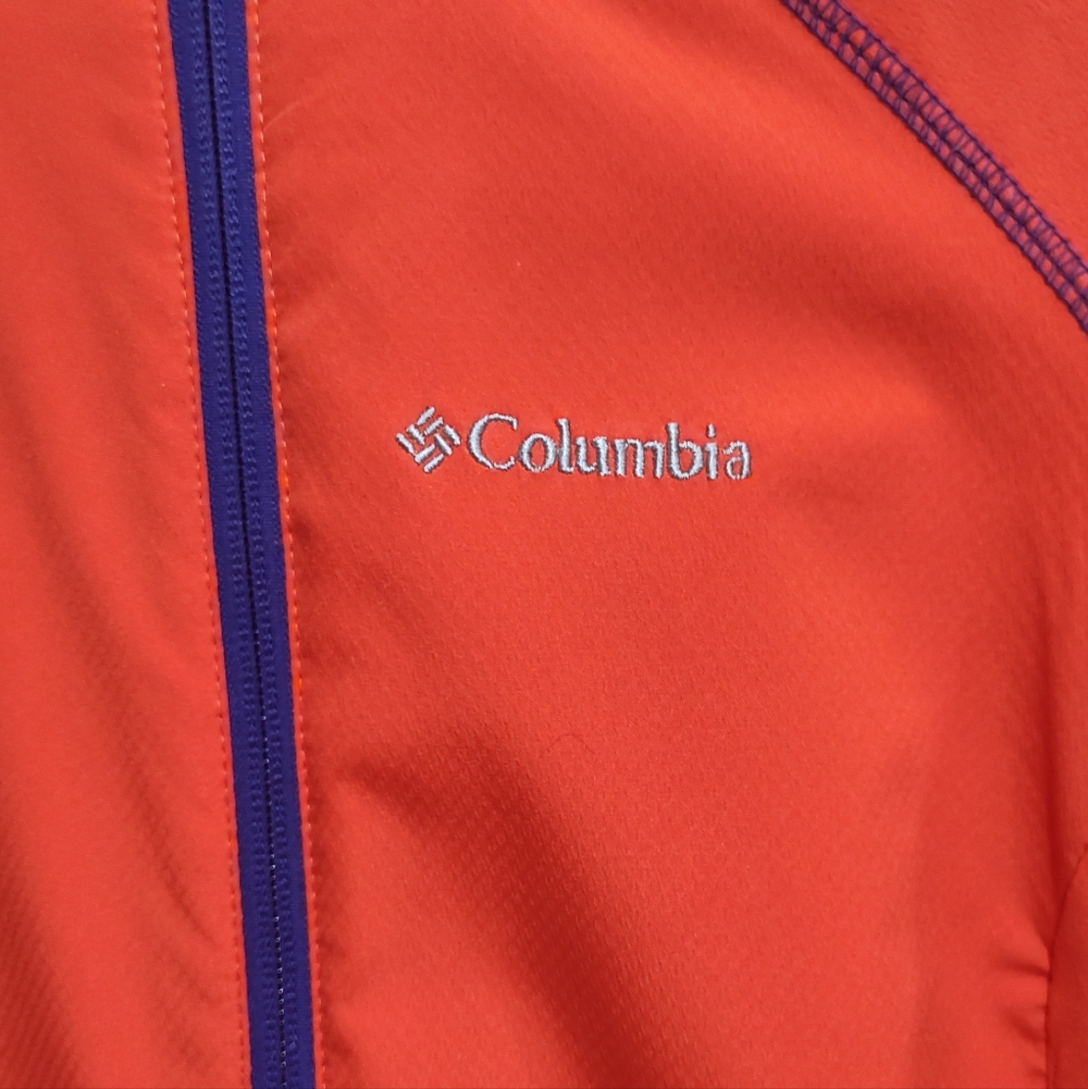 Columbia Women's Small Jacket Omni Shield Advanced Repellency Orange W/Blue Trim - Picture 5 of 11